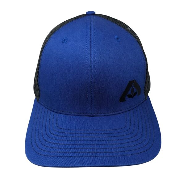 Richardson Snapback Trucker Hat Blue One Size Embroidered Logo Outdoor - Picture 1 of 9